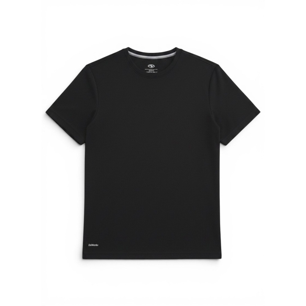 Athletic Works Athletic Shirt Mens S Black DriWorks Short Sleeve Workout Tee